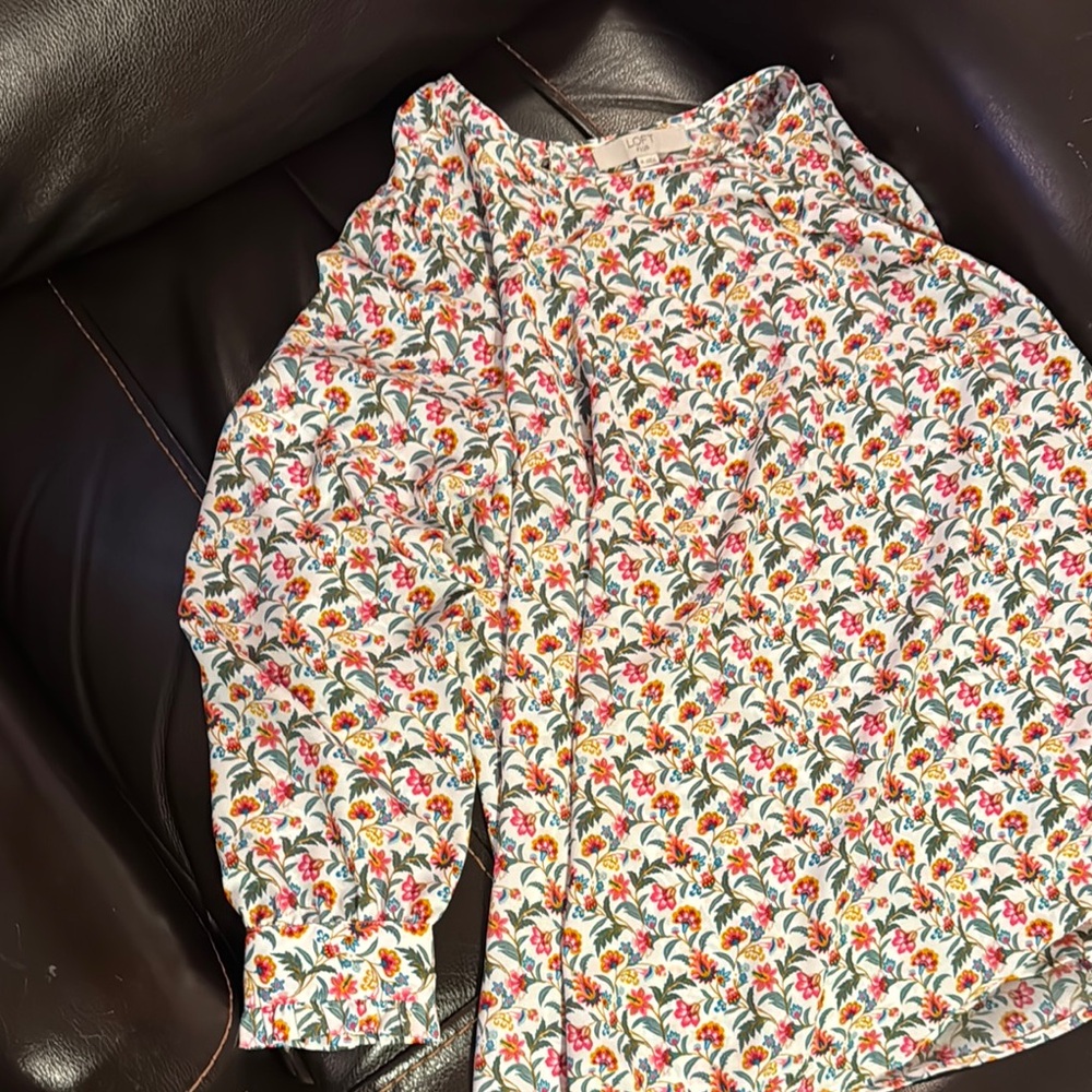 LOFT Red Long Sleeve Blouse